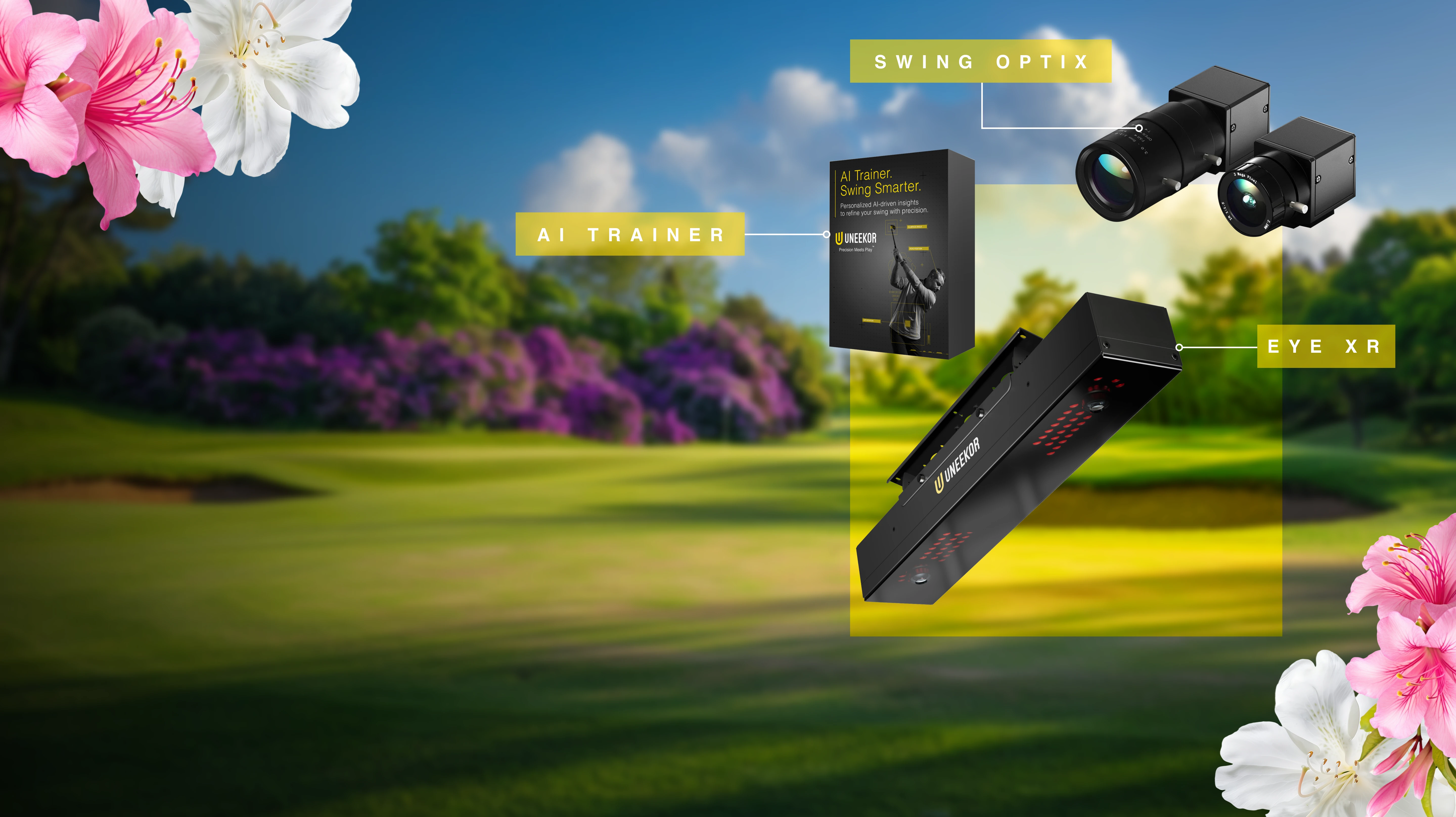 EYE XR Launch Monitor with Swing Optix Cameras and AI Trainer Software