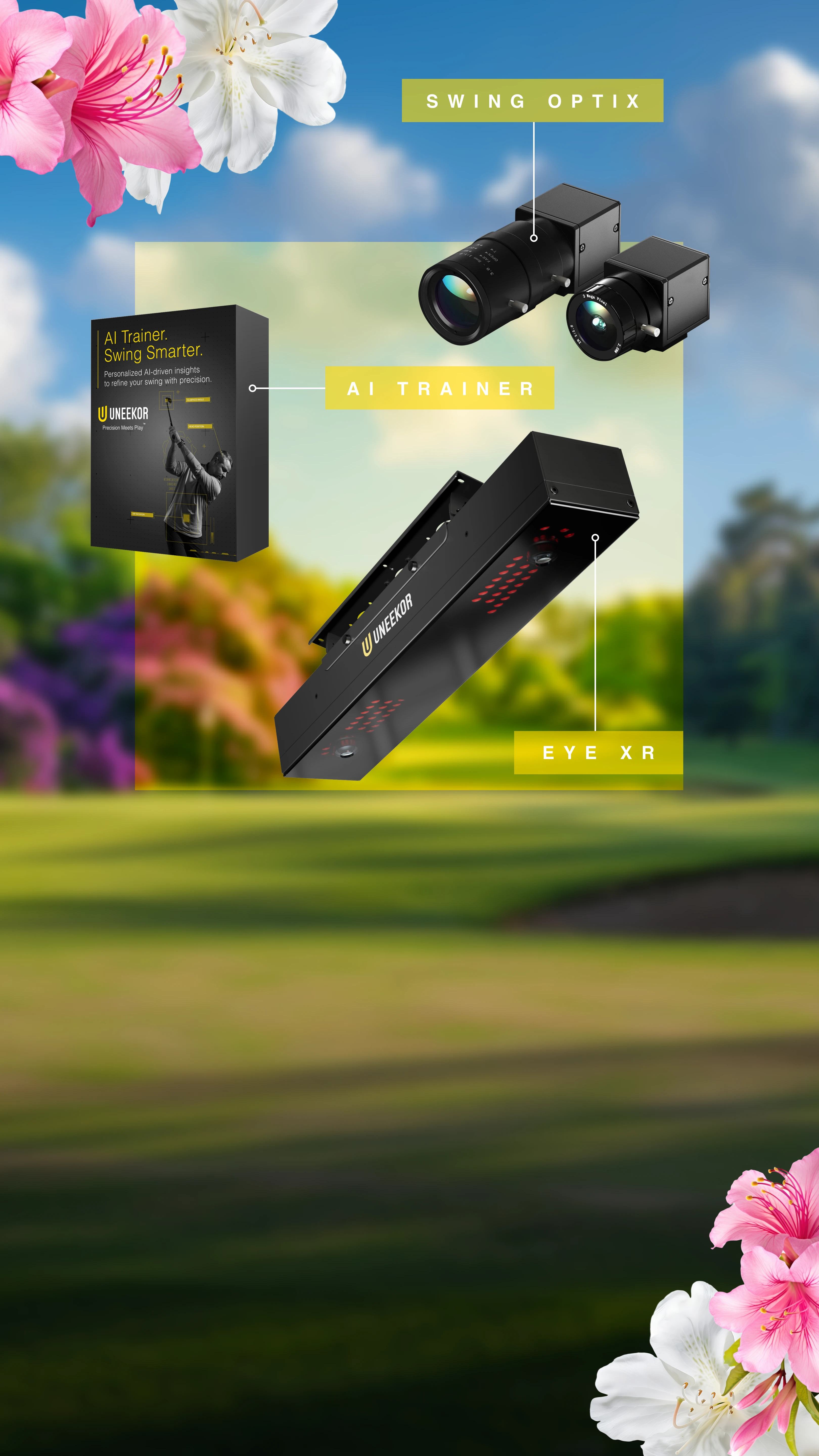 EYE XR Launch Monitor with Swing Optix Cameras and AI Trainer Software