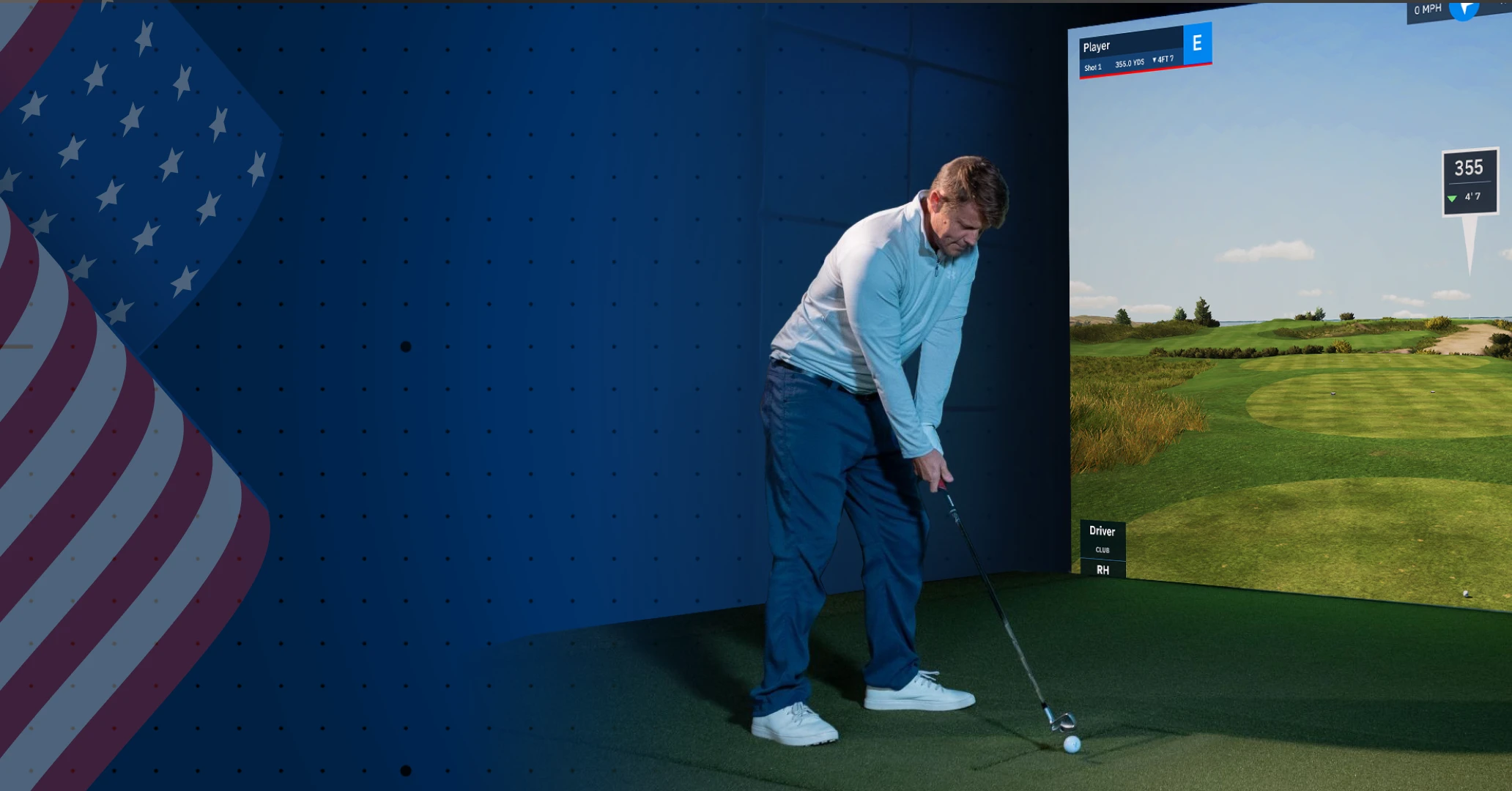 Golfer playing on Uneekor SIMKIT