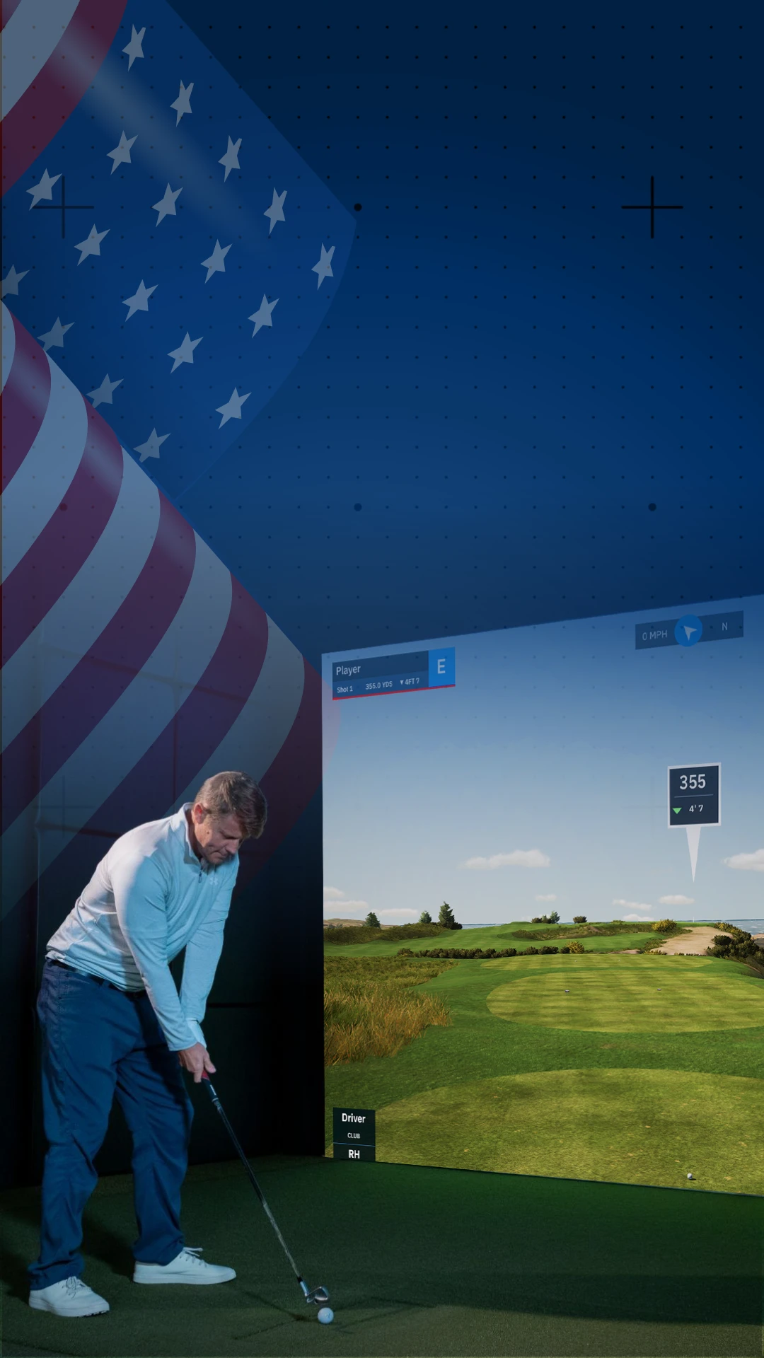 Golfer playing on Uneekor SIMKIT